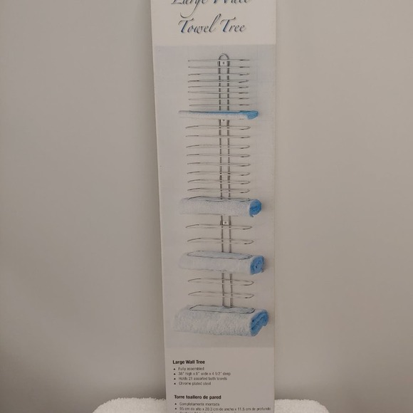 Towel Holder NEW Large Wall Mounted Silver Chrome - Picture 1 of 7